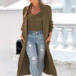 Chaqueta Punto Mujer,Cárdigans De Punto Largo Para Mujer Abrigo 2 Piezas Moda Liso Café Acanalado Camisola Suéteres Cárdigan Manga Larga Cárdigan Frontal Abierto Primavera Casual Suelta Chaquet : Amazon.es: Moda