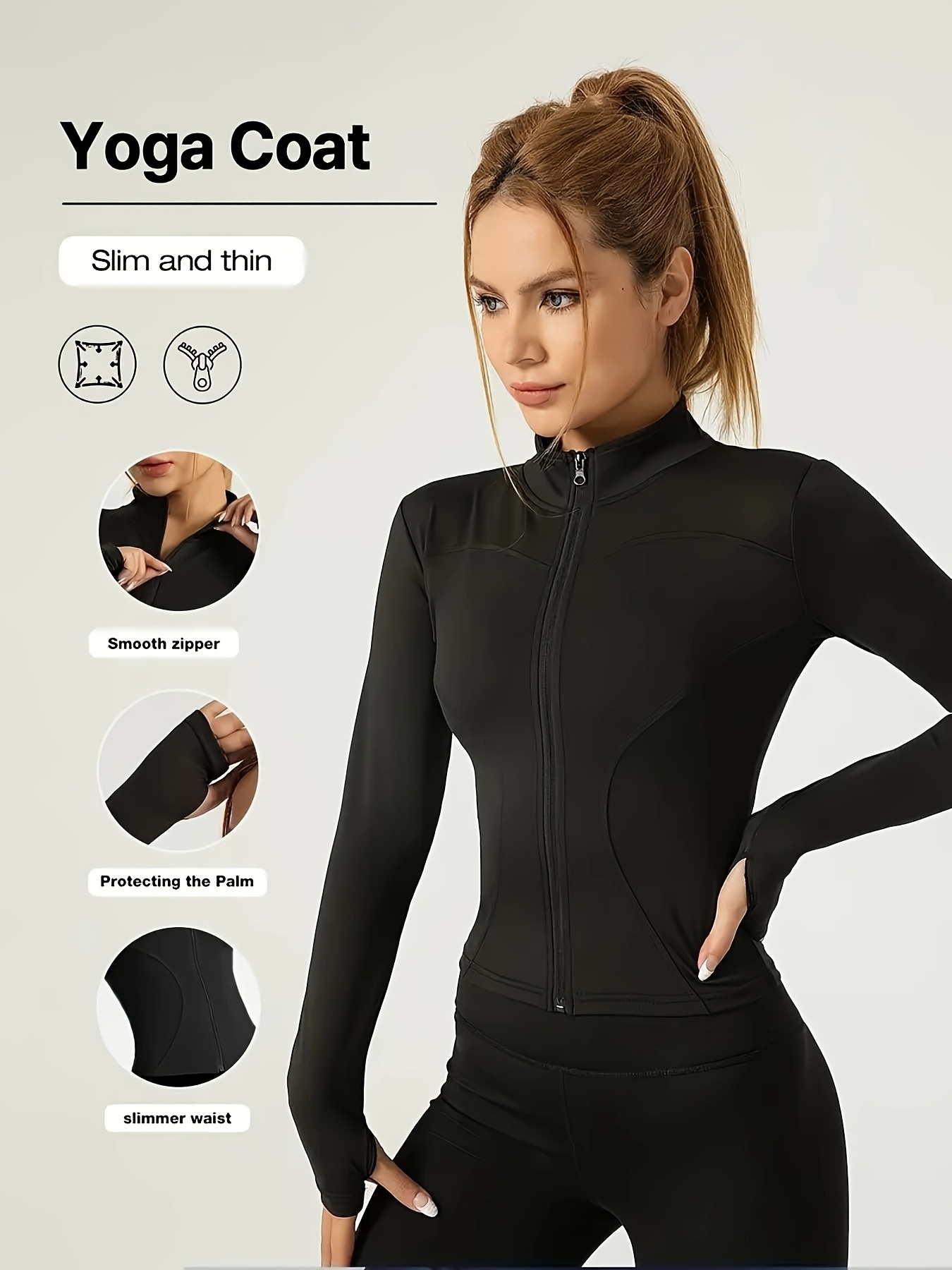 chaqueta-deportiva-mujer-515les-1.jpg Chaqueta Deportiva Ajustada con Cierre para Mujer 2025, Ideal para Correr y Yoga en Tallas * - Imagen 1
