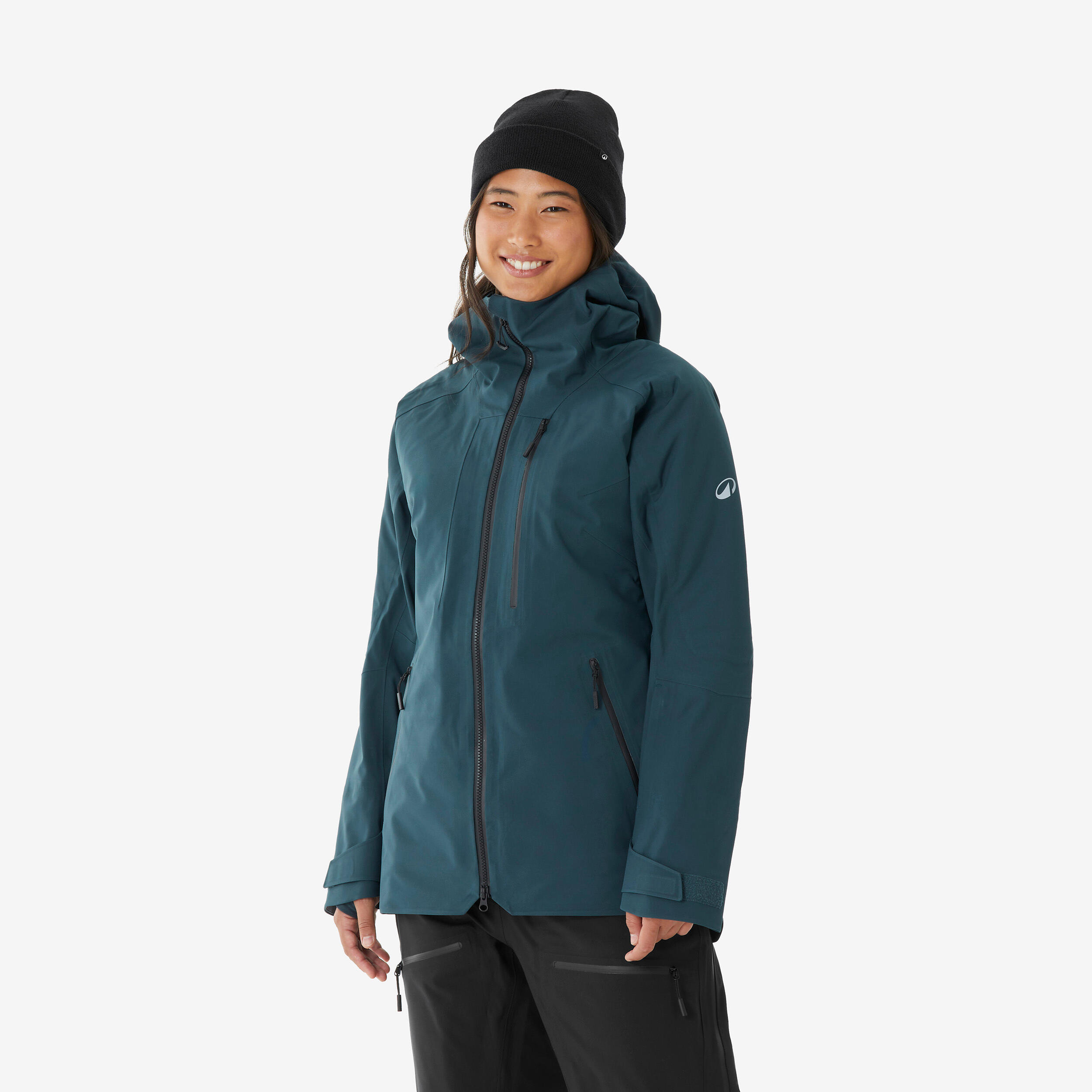 chaqueta-esqui-199fla-1.jpg Chaqueta de esquí y snowboard cálida y transpirable mujer, FR 500 verde abeto - Imagen 1