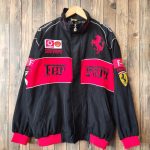 Chaqueta vintage Ferrari de los años 90 con logotipo bordado, color negro y rojo, talla XXL para hombre. Etsy España