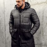Chaqueta acolchada larga de invierno para hombre negro Bolf 22M62