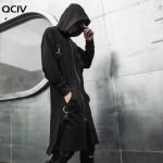 Gabardina larga con capucha para hombre, Chaqueta ...
