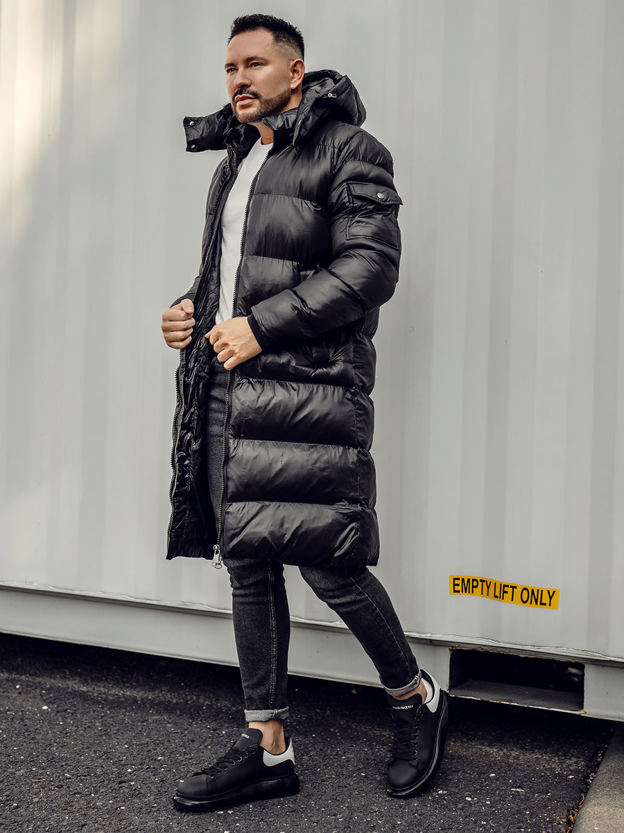 chaqueta-larga-hombre-852shp-1.jpg Chaqueta larga acolchada de invierno para hombre negro Bolf 9971A - Imagen 1