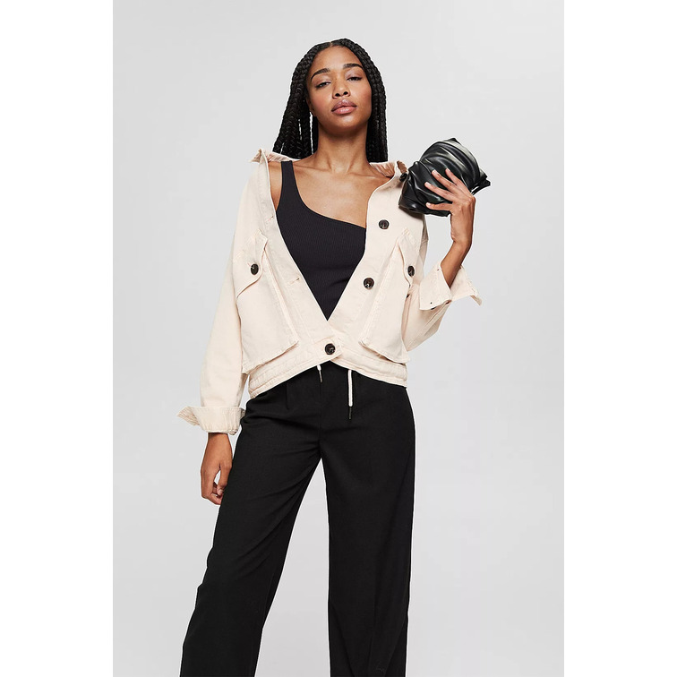 chaqueta-ligera-mujer-640lvf-1.jpg CHAQUETA LIGERA DE ESTILO MILITAR MUJER ESPRIT - Imagen 1