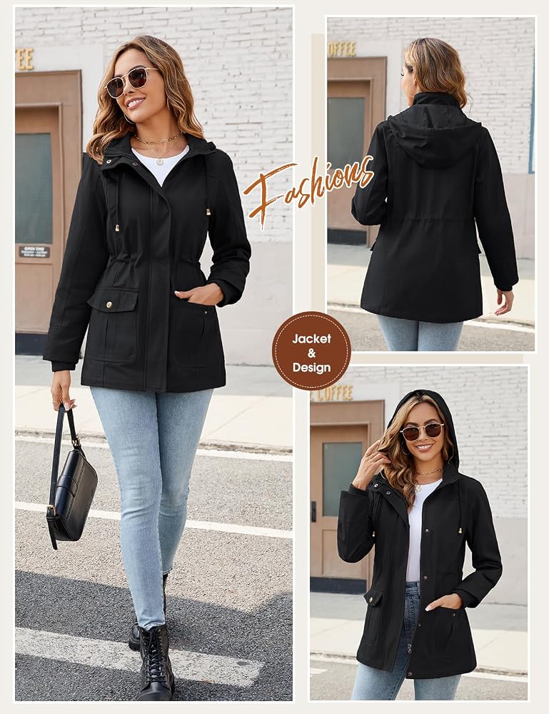 chaqueta-militar-mujer-205kbp-1.jpg Tuopuda Chaqueta Militar Mujer Primavera Otoño Parka Entretiempo Cazadora Algodón Casual Sahariana Cintura Alta Cordón Zip Up Capucha Multibolsillos Aviador Abrigos Chaquetas Verano, Negro, XL: Amazon.es: Moda - Imagen 1