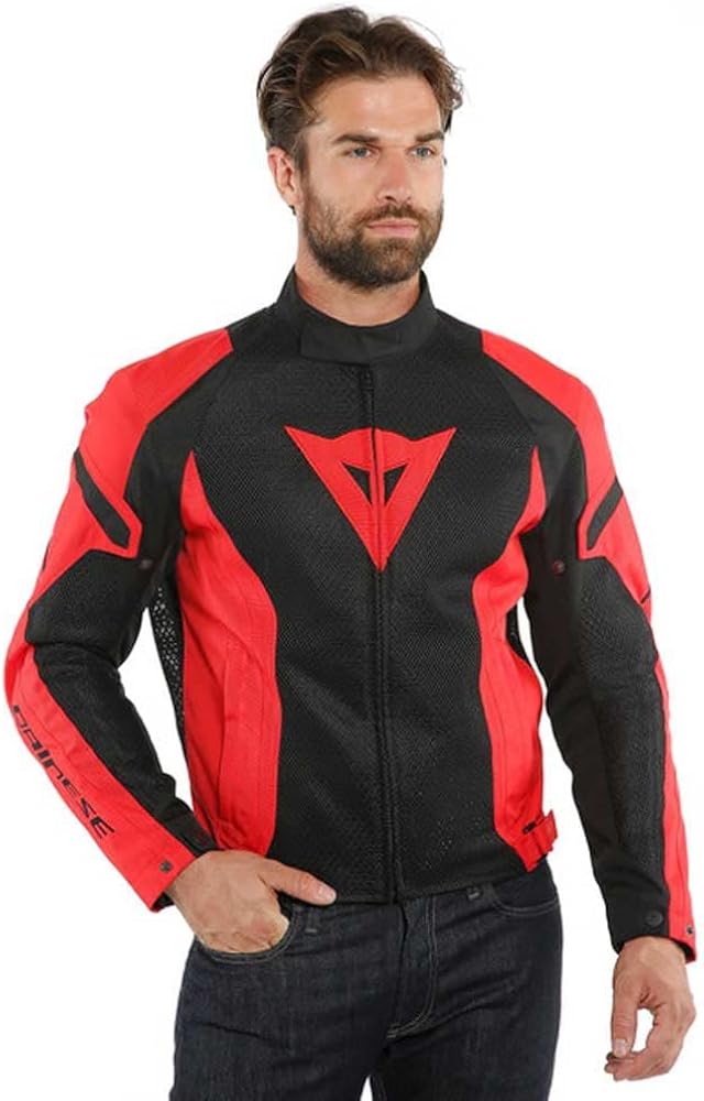 chaqueta-moto-verano-hombre-910ypy-1.jpg Dainese Air Crono 2 Tex Jacket, Chaqueta Moto Verano Ventilada, Hombre, Negro/Negro/Rojo, 44 : Amazon.es: Coche y moto - Imagen 1
