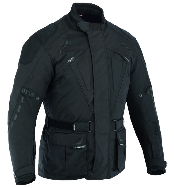 chaqueta-para-moto-337fkg-1.jpg CHAQUETA DE MOTO 111 NEGRA EN CORDURA 3/4 CON PROTECCIONES C.E., IMPERMEABLE, UNISEX, - Imagen 1