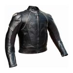 CHAQUETA DE CUERO PARA MOTO, CON PROTECTORES DE TITANIO 163 NEGRA MOTOSKIN