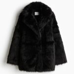 Chaqueta efecto pelo Negro