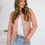 Chaqueta de cuero para mujer rosa Bolf 11Z8052