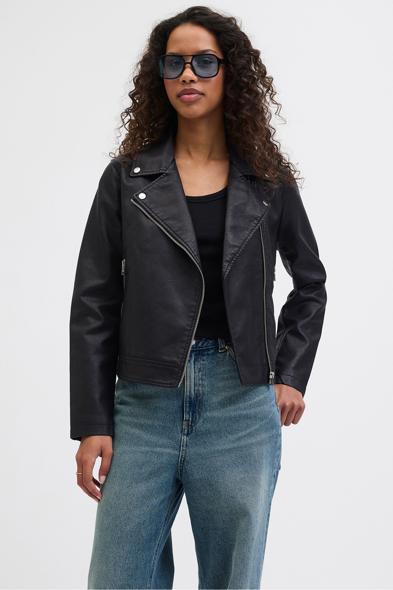 chaqueta-polipiel-mujer-458fkd-1.jpg Chaqueta biker polipiel | Chaquetas de Mujer | SPF - Imagen 1