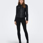 Cazadora biker de mujer de polipiel Only Negro · El Corte Inglés