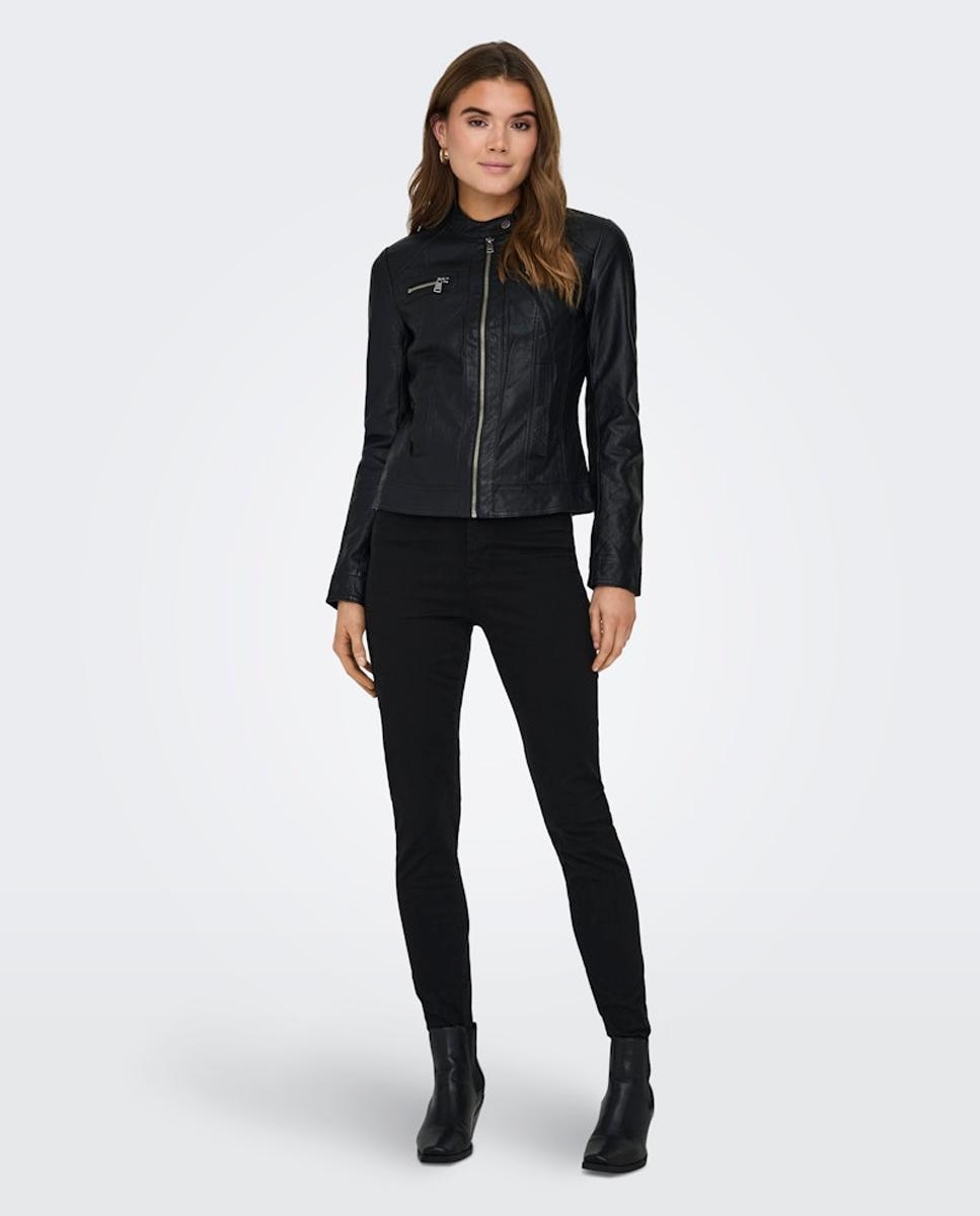 chaqueta-polipiel-mujer-738oxd-1.jpg Cazadora biker de mujer de polipiel Only Negro · El Corte Inglés - Imagen 1