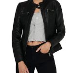 Cazadora Only Bandit polipiel negra de mujer ONLY para Mujer | Código Denim