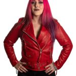 Chaqueta cruzada roja chica napa