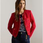 Chaqueta de mujer recortada con botones Lauren Ralph Lauren Rojo 36/2