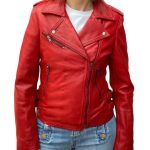 Cazadora de Cuero para Mujer Tonny red Medinapiel