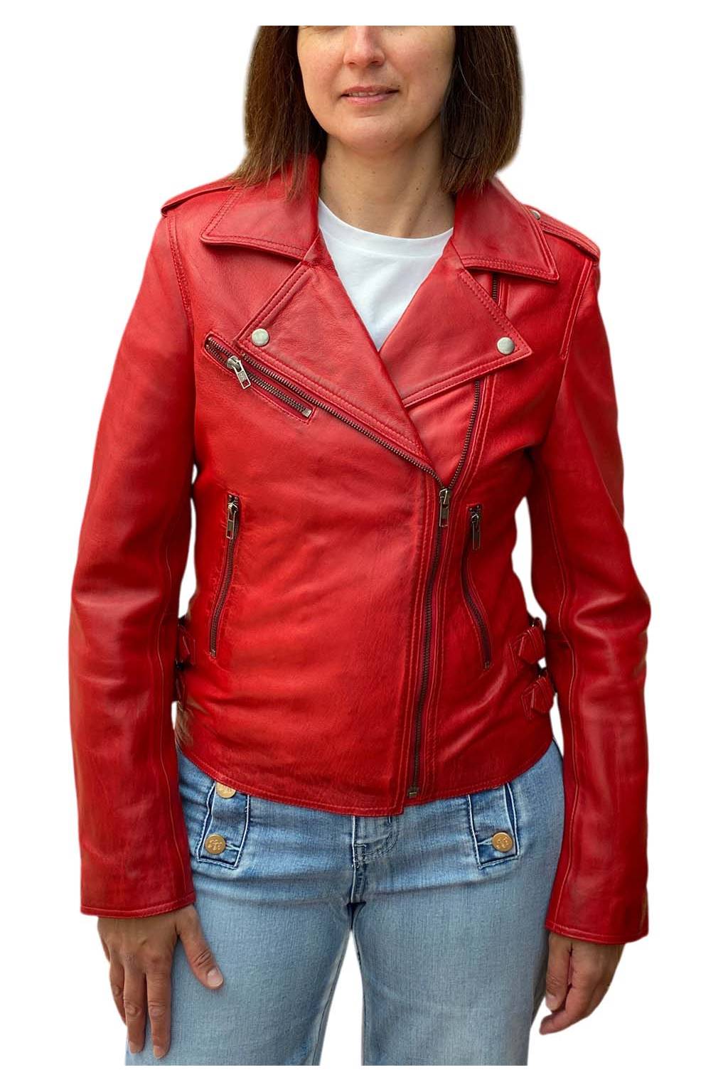 chaqueta-roja-mujer-221hwm-1.jpg Cazadora de Cuero para Mujer Tonny red Medinapiel - Imagen 1