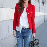 red tweed jacket