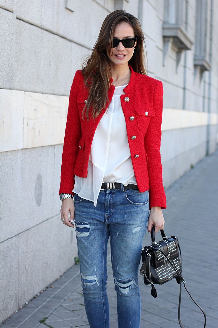 chaqueta-roja-mujer-893rvq-1.jpg red tweed jacket - Imagen 1