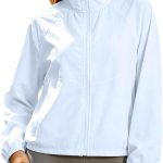 RAOKENSU Chaqueta de running para mujer, manga larga, cuello alto, chaqueta deportiva, ligera, fina, chaqueta de entrenamiento para exteriores, ...
