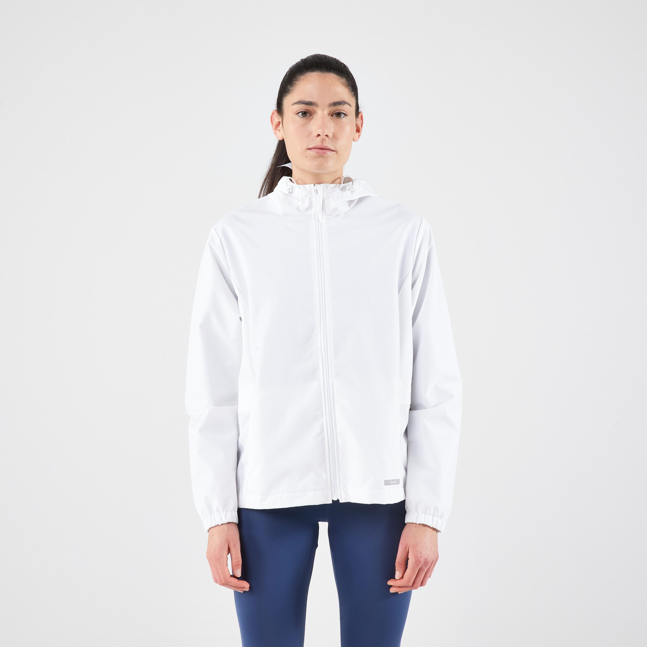 chaqueta-running-mujer-476obp-1.jpg Chaqueta impermeable de running Mujer KIPRUN Run 100 Rain Blanco - Imagen 1