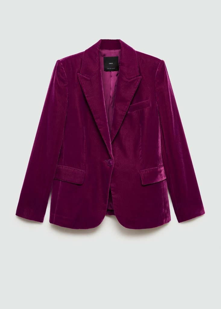 chaqueta-terciopelo-mujer-643lzh-1.jpg Blazer terciopelo estructurado Mujer | MANGO OUTLET España (Península y Baleares) - Imagen 1