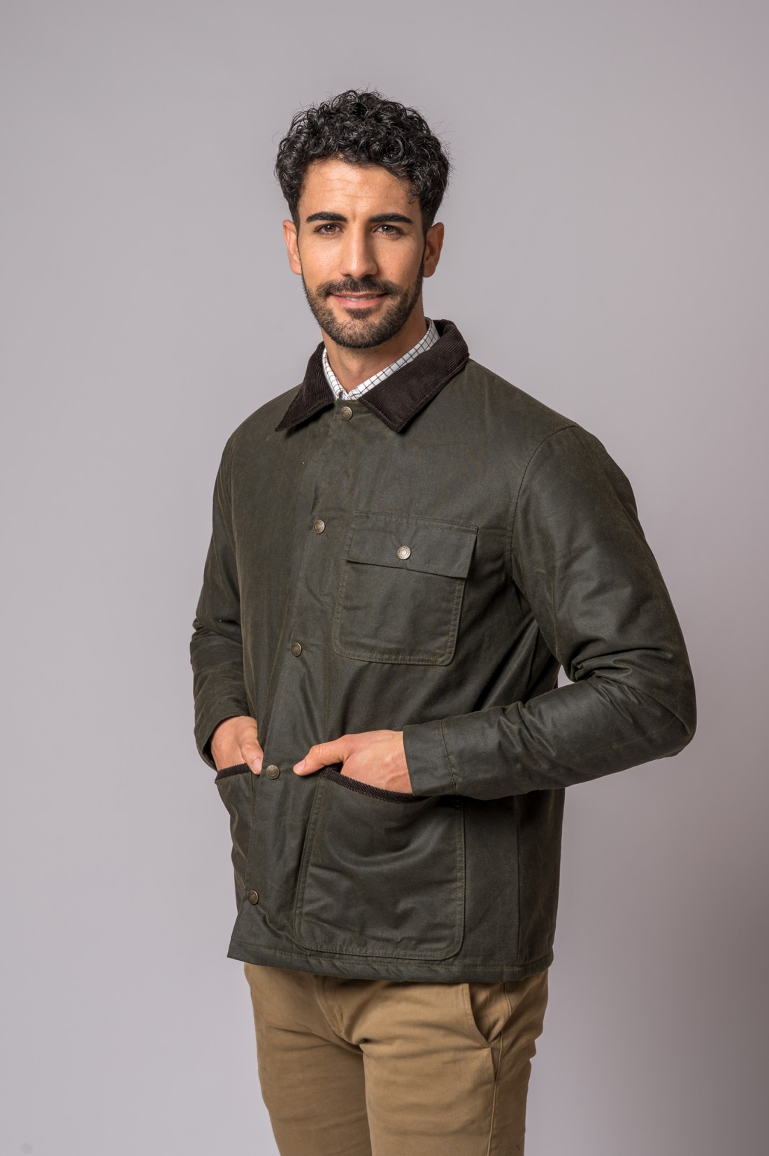 chaqueta-verde-hombre-331rtc-1.jpg CHAQUETA ENCERADA PATRICK VERDE - Imagen 1