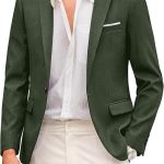COOFANDY Chaqueta deportiva para hombre, moderna, informal, clásica, con 1 botón, chaqueta de corte regular, chaqueta ligera, Verde oscuro, S: Amazon.es: Moda