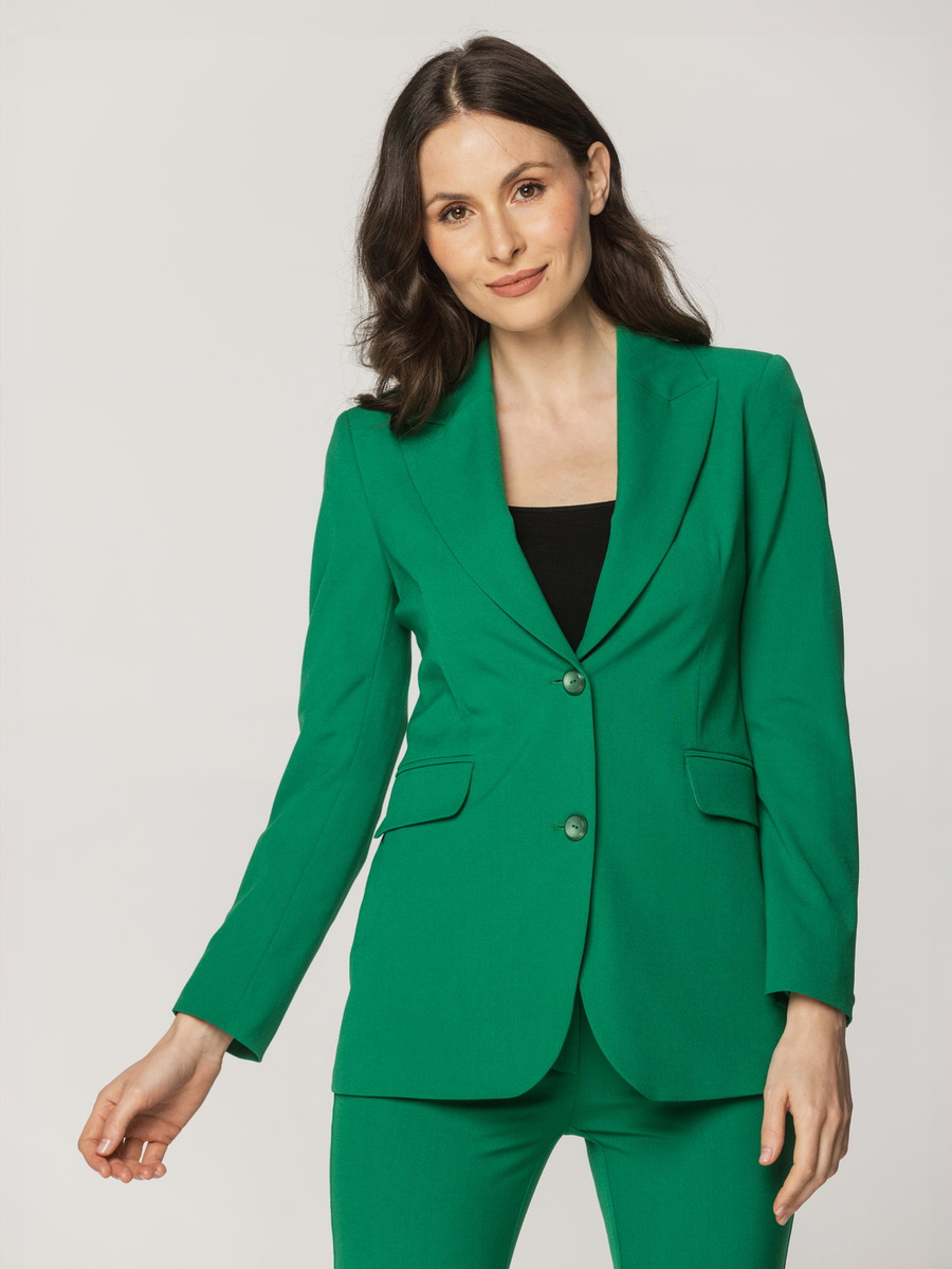chaqueta-verde-mujer-650aap-1.jpg Chaqueta verde atemporal para mujer con cierre de dos botones 16616 - Imagen 1