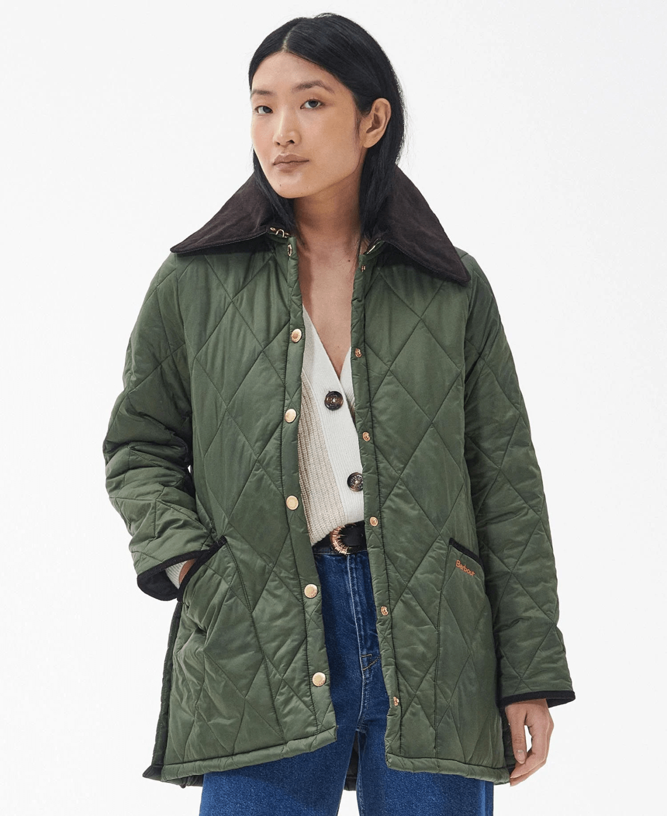 chaqueta-verde-mujer-805qbo.png Chaqueta Barbour mujer Modern Liddesdale Quilt verde - Imagen 1