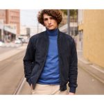 Chaqueta de cuero Azul marino para hombre SEAN