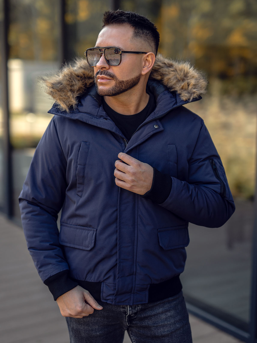 chaquetas-de-invierno-hombre-178yhl-1.jpg Hombre Chaqueta de invierno Azul oscuro Bolf 2019 - Imagen 1