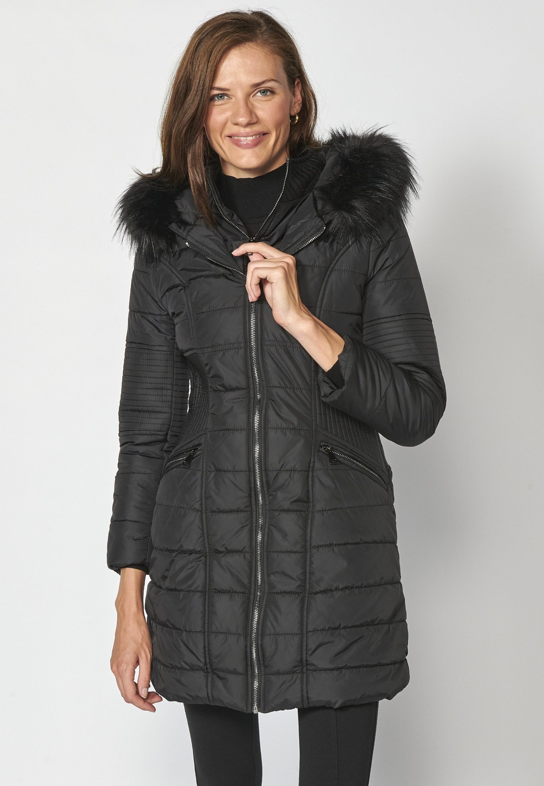chaquetas-de-invierno-mujer-693nvc-1.jpg Koroshi CHAQUETA MUJER Abrigo de invierno BLACK/negro Zalando.es - Imagen 1
