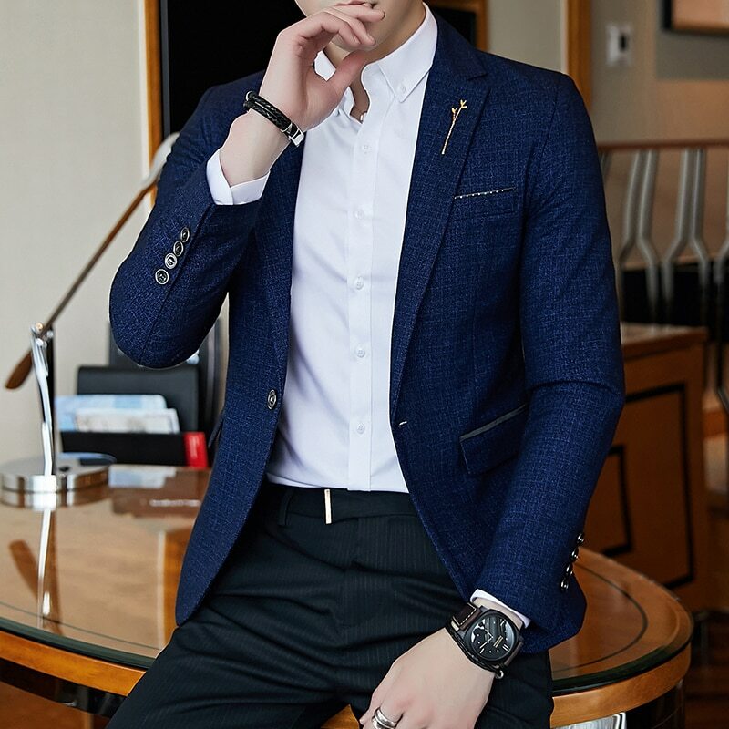 chaquetas-hombre-casual-229cod-1.jpg Blazer Slim Fit para hombre Casual con estilo Nuevo traje lujo Chaqueta Moda Top | eBay - Imagen 1