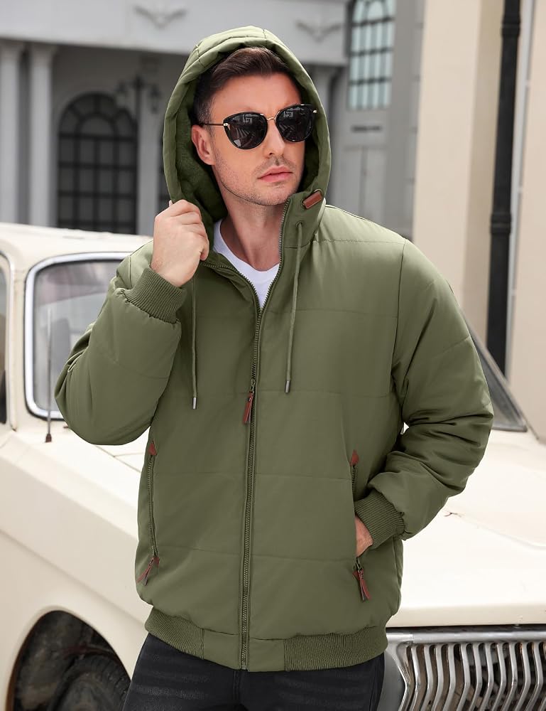 chaquetas-hombre-casual-441ziw-1.jpg TOMEEK Chaqueta Hombre Invierno con Capucha Cálido Abrigo Hombres Cazadora Acolchada Forro Polar Casual Chaquetas con cremallera y Bolsillos Cómoda ... - Imagen 1