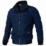 Chaqueta casual de primavera y otoño para hombre, chaqueta con cuello alto, chaqueta de trabajo para hombre, chaqueta de algodón Compra barata en Joom