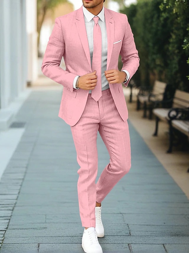 chaquetas-hombre-vestir-590gbz-1.jpg 🕴️ Traje Chaqueta de Hombre de Lino con Cuello Plano – Dos Piezas | Hasta la Talla 6XL Naza Cortes - Imagen 1