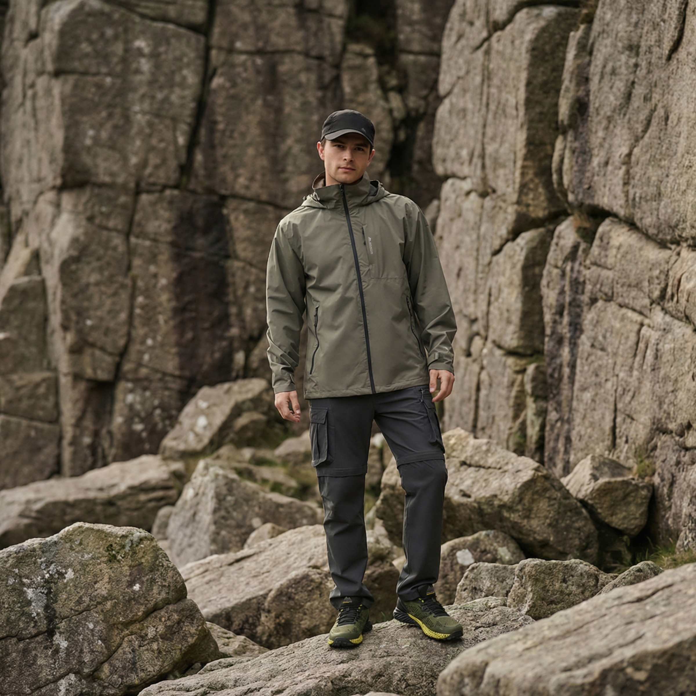 chaquetas-impermeables-292cwu-1.jpg Chaqueta 3K/3K impermeable de montaña de hombre Mountain Pro Verde XXL - Imagen 1