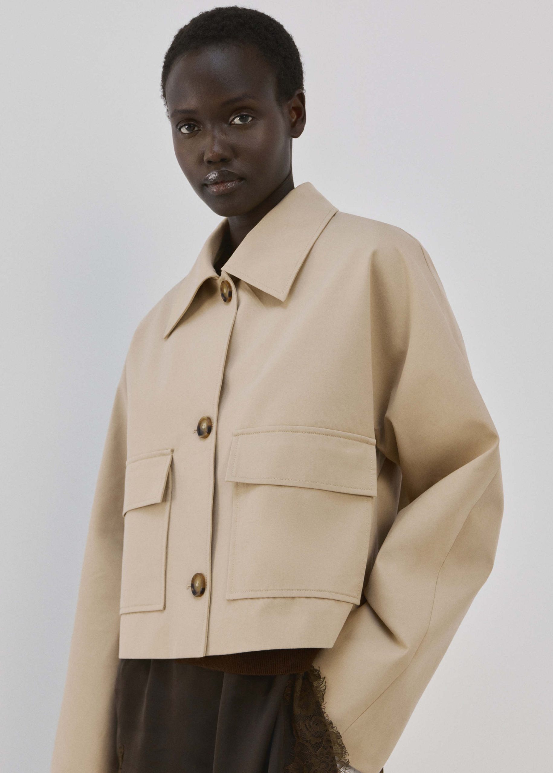 chaquetas-mujer-mango-425gny-1.jpg Chaqueta algodón bolsillos - Imagen 1