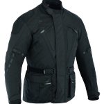 CHAQUETA DE MOTO 111 NEGRA EN CORDURA 3/4 CON PROTECCIONES C.E., IMPERMEABLE, UNISEX,