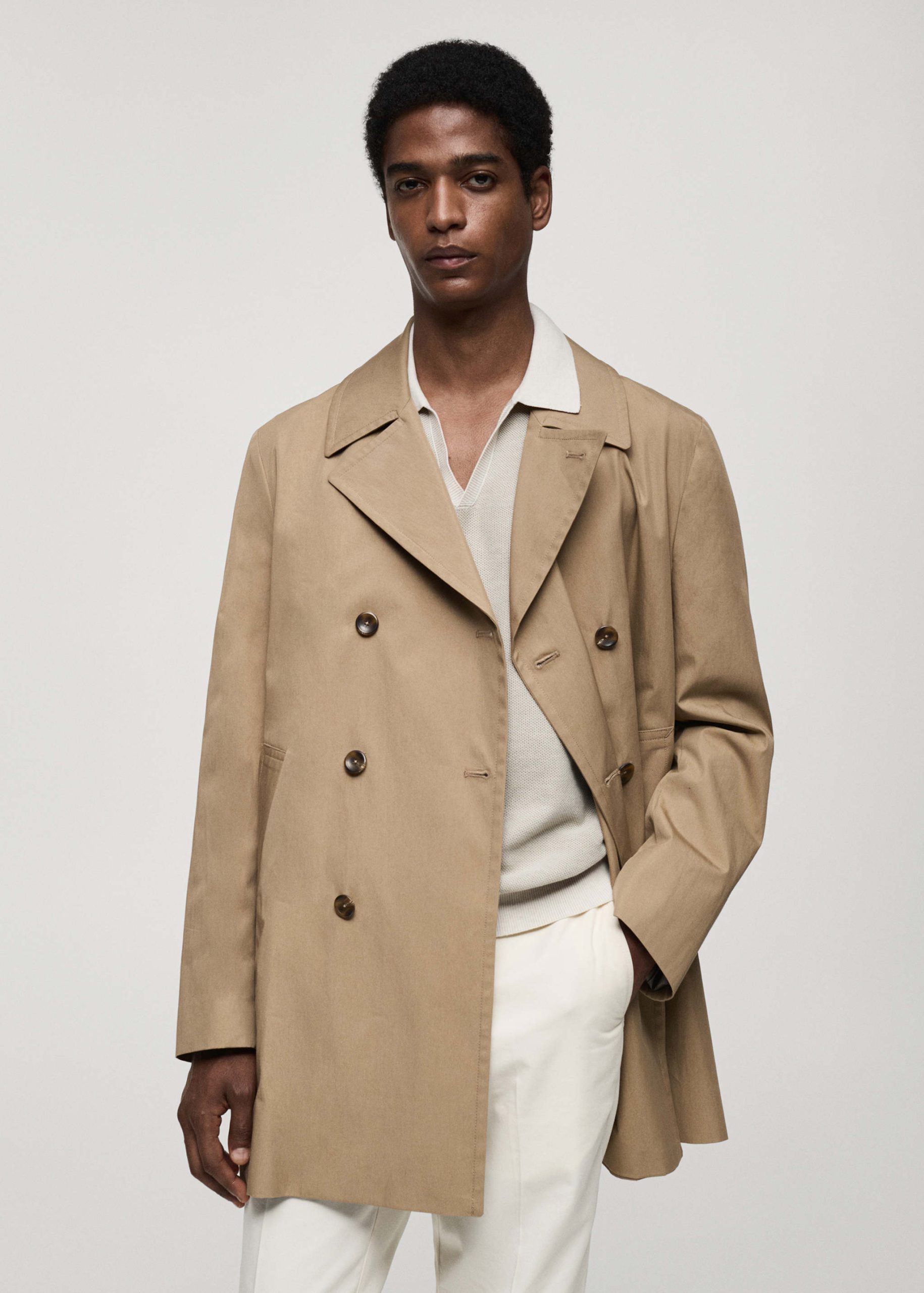 gabardina-mango-524dti-1.jpg Gabardina corta algodón Hombre | MANGO OUTLET España (Península y Baleares) - Imagen 1