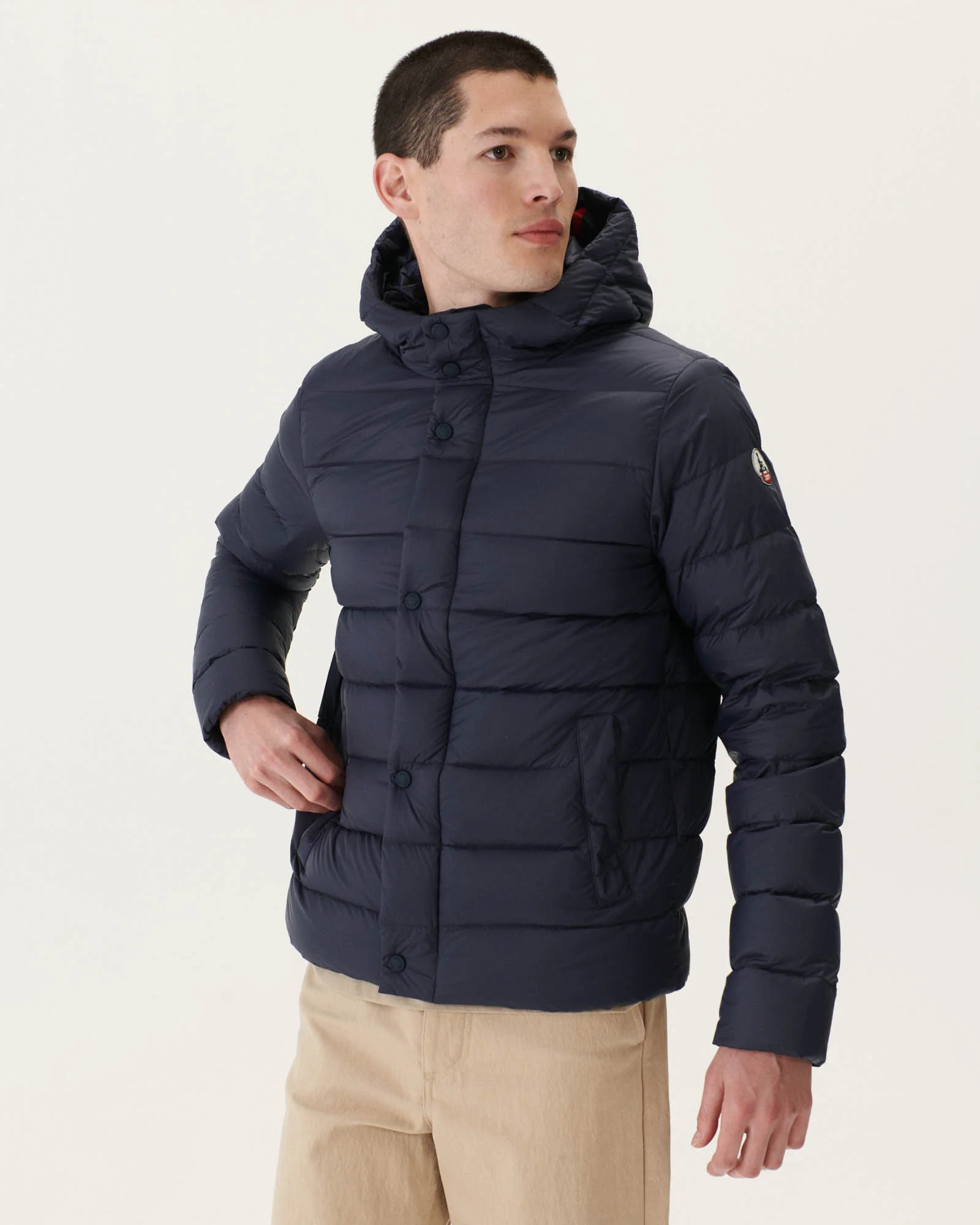 jott-hombre-687edm.webp Chaqueta Jott de plumas pato JORGE Hombre con capucha SS23MDOW10 104 NAVY Justoverthetop azul marino - Imagen 1