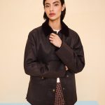 Parka de mujer encerada cuello pana Easy Wear Marrón 34/XS