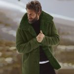 Parka De Invierno Para Hombre Chaqueta De Lana,Chaqueta De Invierno Con Solapa De Felpa Para Exteriores Parka Verde Abrigo Con Botones De Invierno Para Hombre Para Cortavientos Esquí De Montaña S 3X :