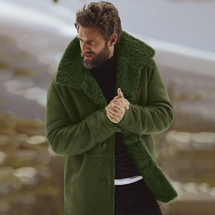 parka-hombre-invierno-136ely-1.jpg Parka De Invierno Para Hombre Chaqueta De Lana,Chaqueta De Invierno Con Solapa De Felpa Para Exteriores Parka Verde Abrigo Con Botones De Invierno Para Hombre Para Cortavientos Esquí De Montaña S 3X : - Imagen 1