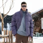 Ropa Parka Hombre Algodon Parkas Cálidas De Invierno Con Cuello Levantado Para Hombre, Ropa