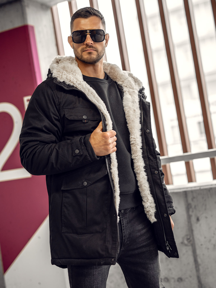 parka-hombre-invierno-902prv-1.jpg Chaqueta parka de invierno para hombre negro Bolf 22M318A - Imagen 1