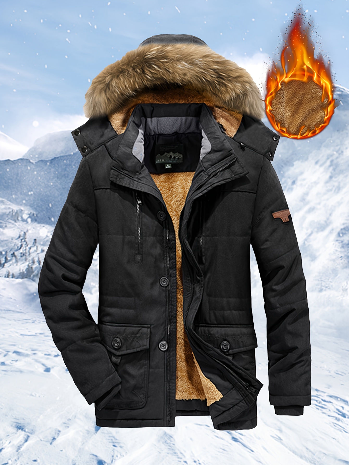parka-hombre-invierno-988tgc-1.jpg Capucha Chaqueta Hombre Invierno Impermeable Ropa Hombre Invierno Chaqueta Parka Hombre Invierno Acolchada - Imagen 1